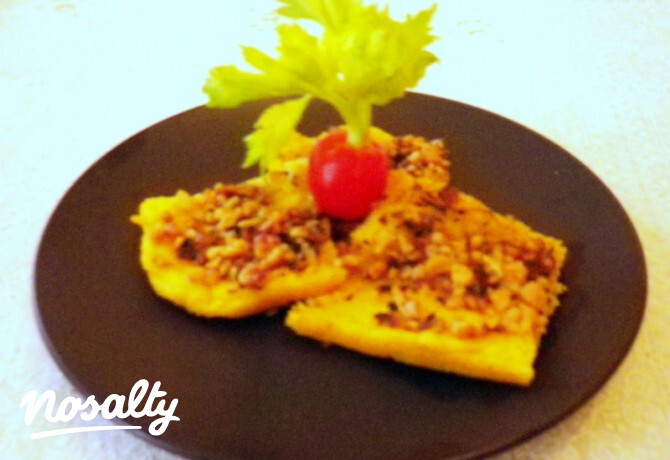 Sajtos-diós polenta